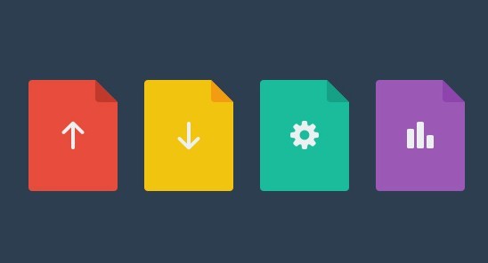 Colorful Flat File Icons PSD