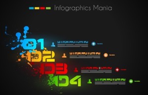 Dark Vector Infographic Data Display Elements 02