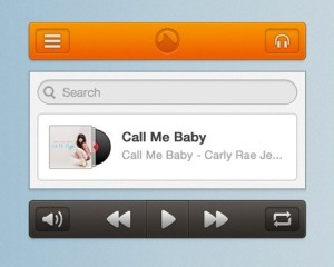 Mini Music Player GUI For Mobile PSD