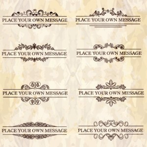 Set of Vector Vintage Brown Floral Borders and Frames 02