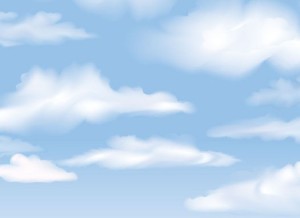 Vector Blue Sky with White Clouds Background 01