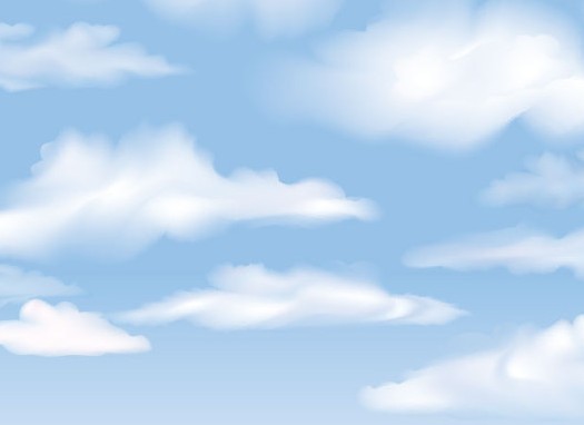 Vector Blue Sky with White Clouds Background 01
