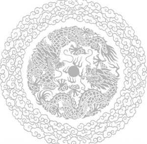 Clean Chinese Double Dragon Play Bead Pattern Background