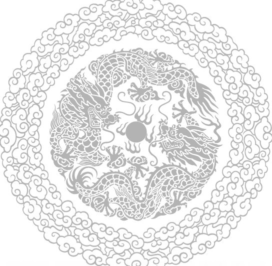 Clean Chinese Double Dragon Play Bead Pattern Background