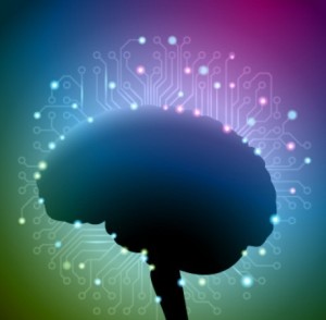 Vector Brain and Circuit Board Background