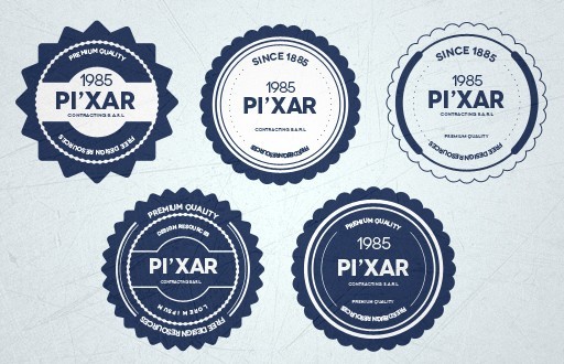 Elegant PSD Blue Badges