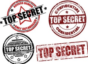 Set Of Vector Retro Top Secret Seals and Labels