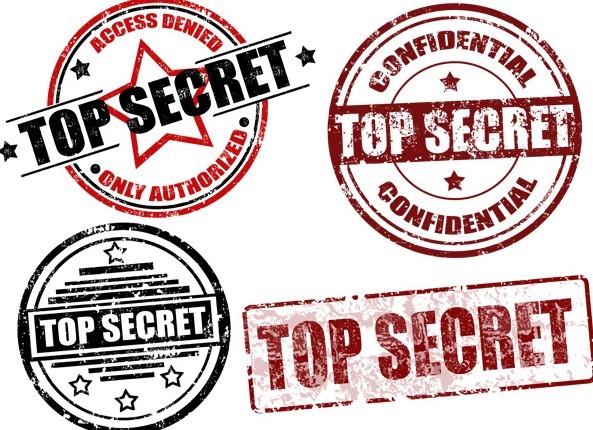 Set Of Vector Retro Top Secret Seals and Labels