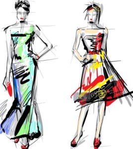 Vector Sketch Fashion Girl 02