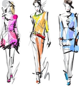 Vector Sketch Fashion Girl 03