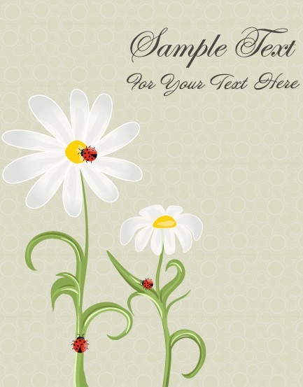 Fresh and Clean Spring Flower and Insect Background 01