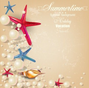 Vector Beach Scenery Elements For Summer Holiday 01