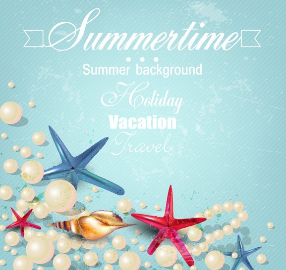 Vector Beach Scenery Elements For Summer Holiday 02