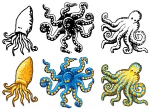 Vector Cartoon Octopus Illustration