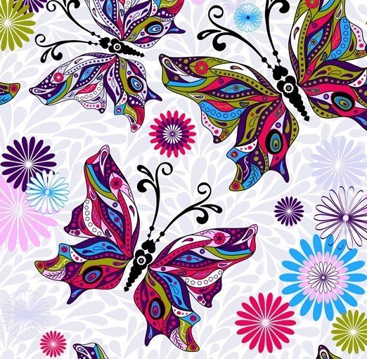 Vector Colorful Butterfly Background 01
