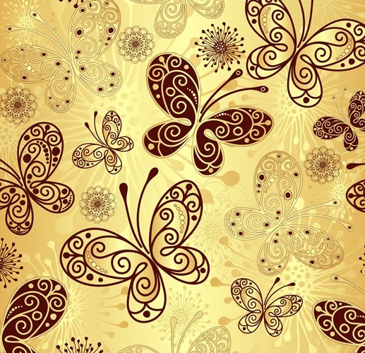 Vector Colorful Butterfly Background 02