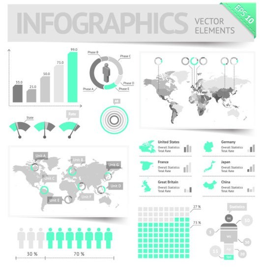 Clean Vector Infographic and Data Visualization Design Elements 01