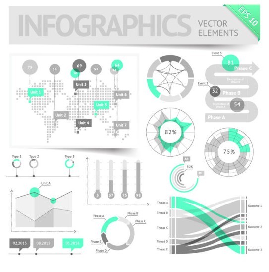 Clean Vector Infographic and Data Visualization Design Elements 02