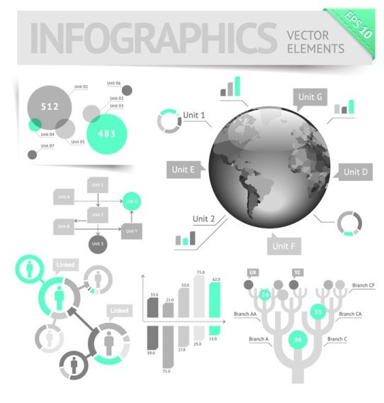 Clean Vector Infographic and Data Visualization Design Elements 03
