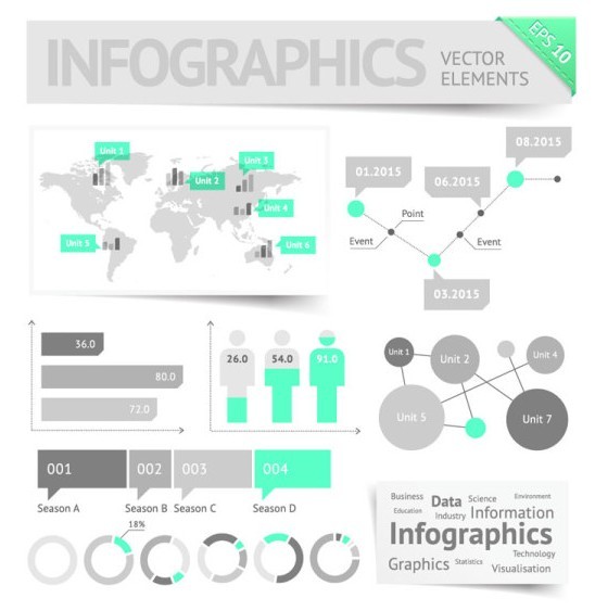 Clean Vector Infographic and Data Visualization Design Elements 04