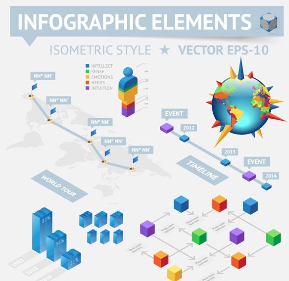 Clean Vector Infographic and Data Visualization Design Elements 05