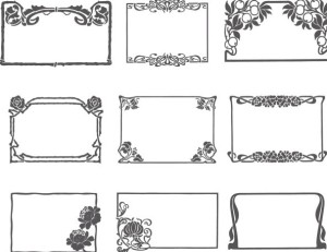 Simple Sketch Floral Vector Frame 01