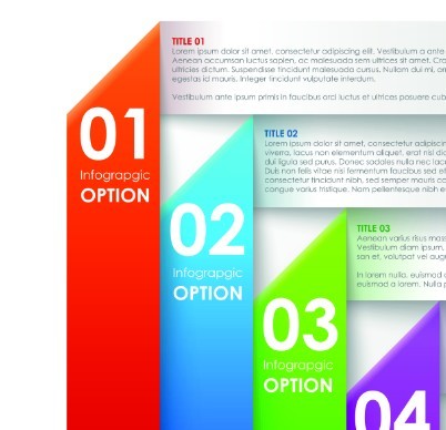 Vector Colorful Paper Banners with Numbers 01