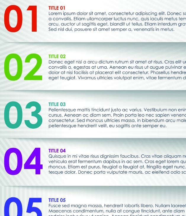 Vector Colorful Paper Banners with Numbers 05