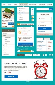 Flat Style Ecommerce Web UI Kit PSD