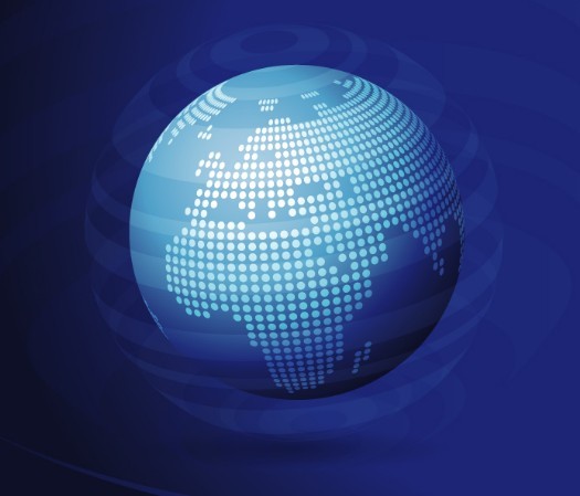3D Blue Globe Background Design Vector 01