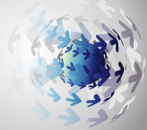 3D Blue Globe Background Design Vector 02