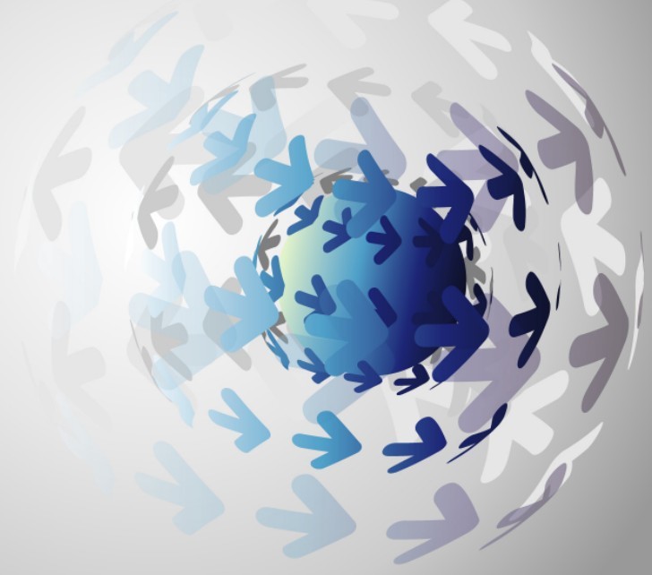 3D Blue Globe Background Design Vector 02