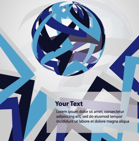 3D Blue Globe Background Design Vector 05