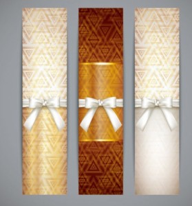 Fresh and Clean Vector Banners with Ribbon Bows 02
