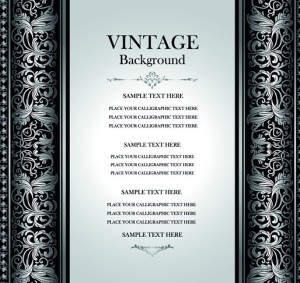 Vintage Dark Silver Floral Pattern Background Vector 02