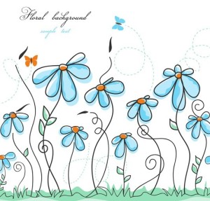 Clean Hand-painted Floral Background Vector 01