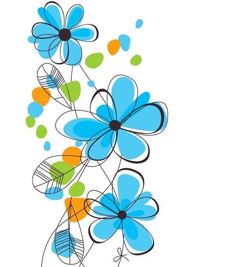 Clean Hand-painted Floral Background Vector 02