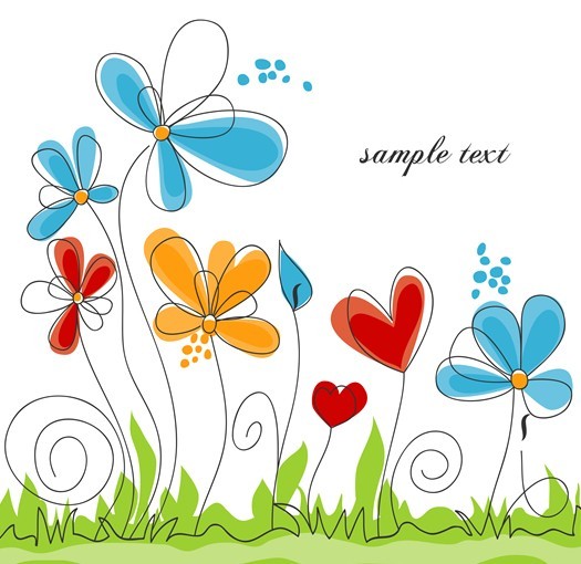 Clean Hand-painted Floral Background Vector 04