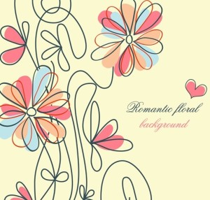 Clean Hand-painted Floral Background Vector 05