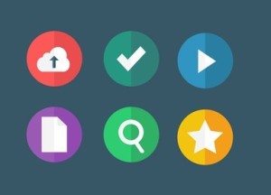 Flat Paper Folding-Like Web Icons PSD