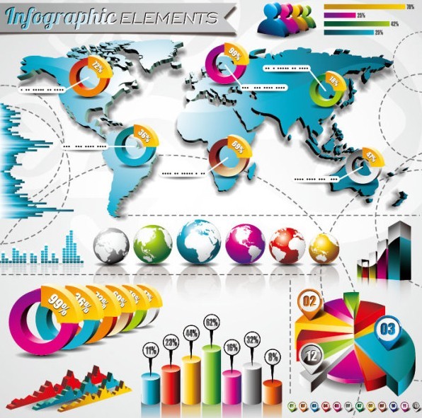 Vector Colorful Infographic Elements Collection 01