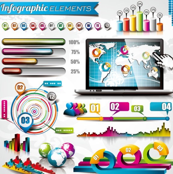 Vector Colorful Infographic Elements Collection 03