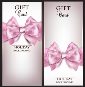 Vector Fantastic Gift Cards with Ribbon Bows 03