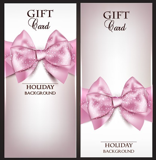 Vector Fantastic Gift Cards with Ribbon Bows 03
