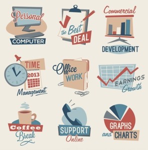 Vector Vintage Business Icons
