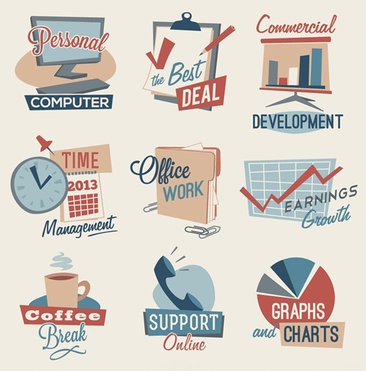 Vector Vintage Business Icons