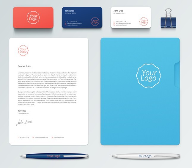 Branding Elements PSD Mockup