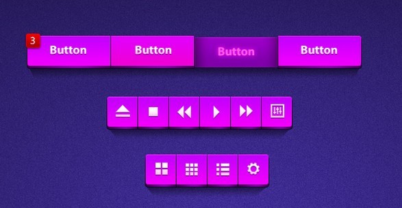 Minimal Purple Web UI Kit PSD