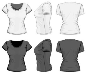 Dark and White Women T-Shirt Vector Mockup