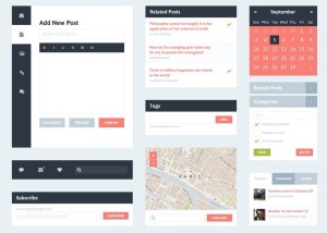 Simple Blog UI Kit PSD